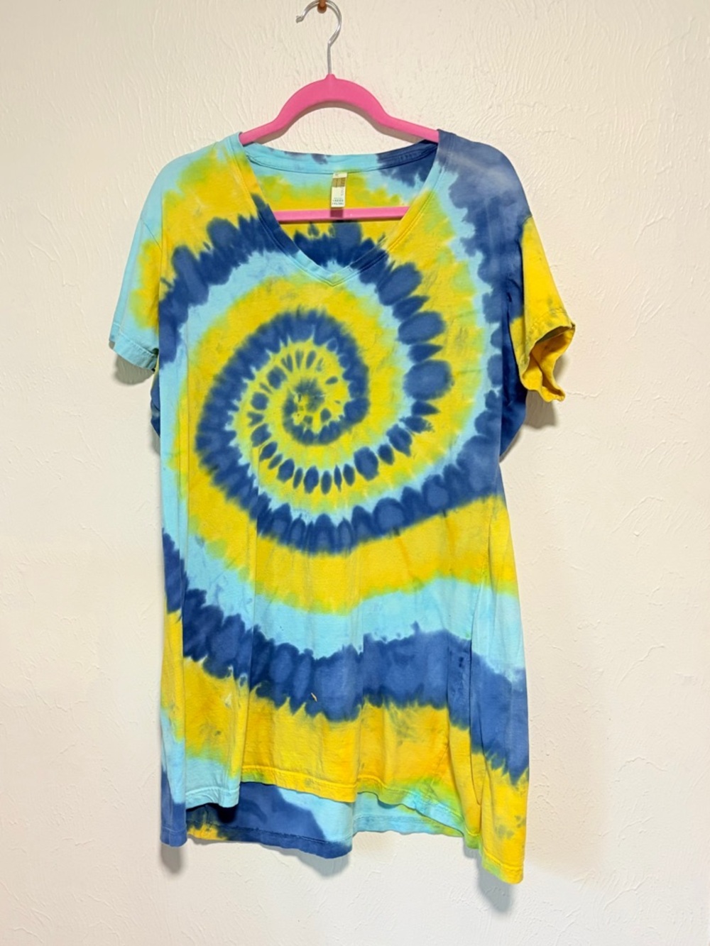100% cotton lounge dress t shirt spiral tye dye casual relax beach summer 2x 3x